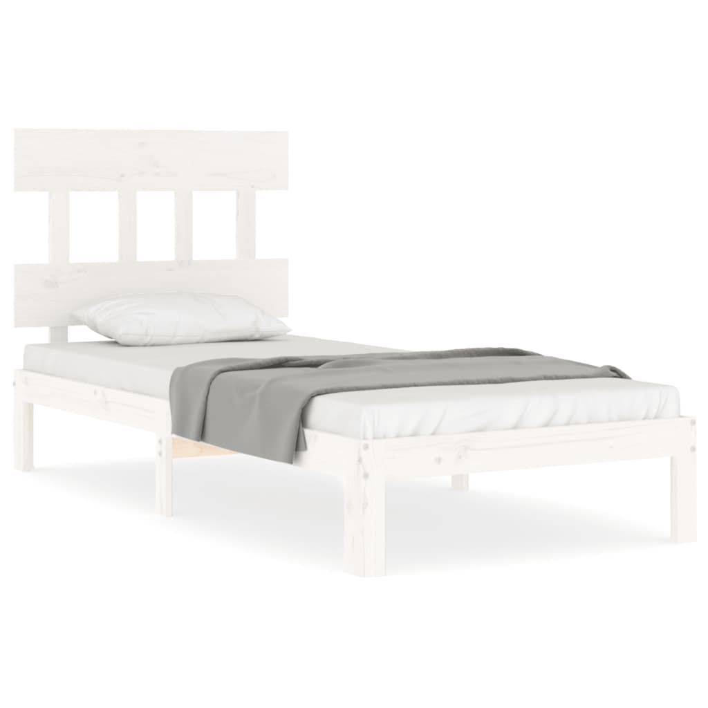 vidaXL Estructura de cama sin colchón madera de pino blanca 90x200 cm