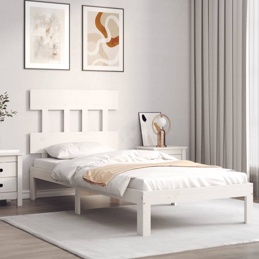 vidaXL Estructura de cama sin colchón madera de pino blanca 90x200 cm