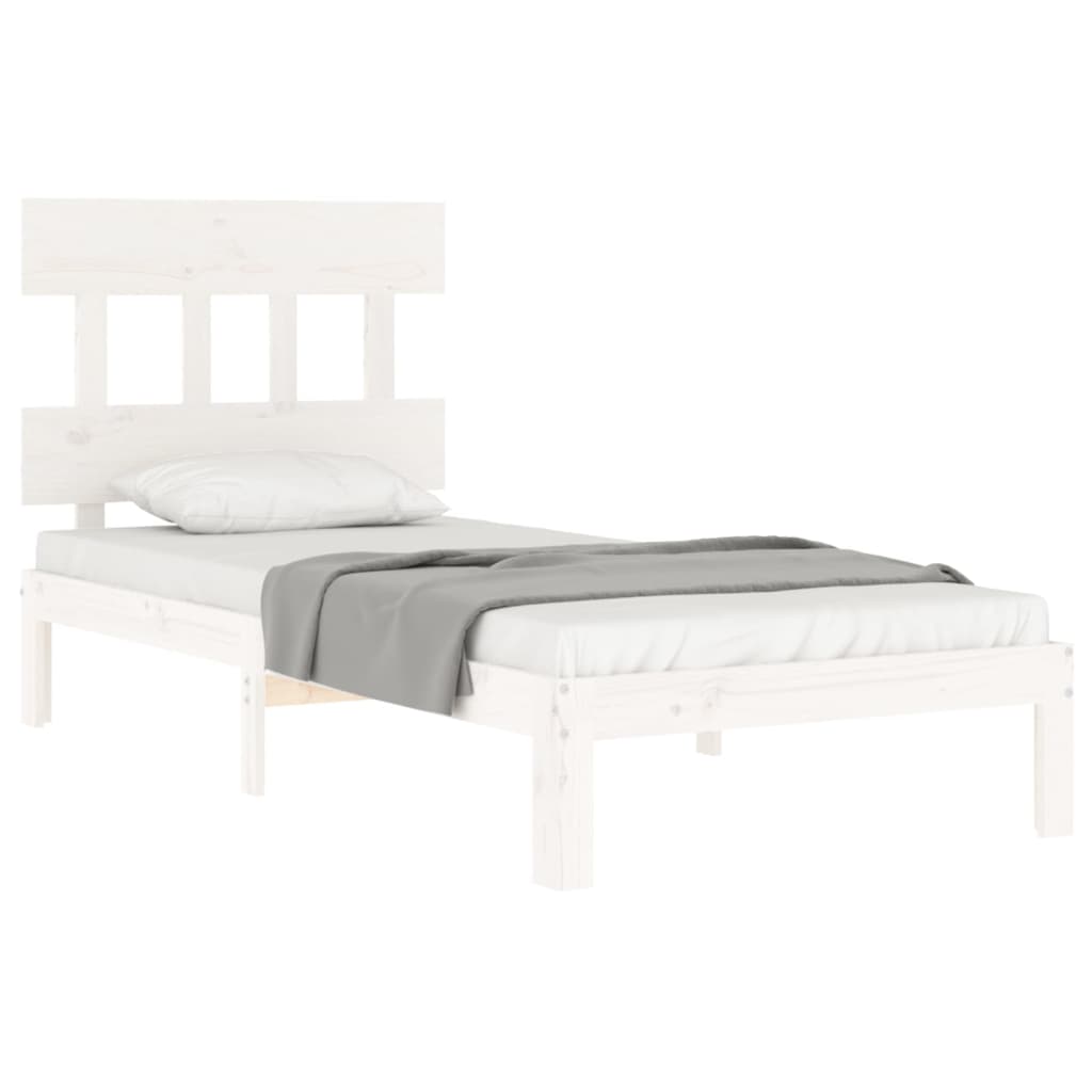 vidaXL Estructura de cama sin colchón madera de pino blanca 90x200 cm