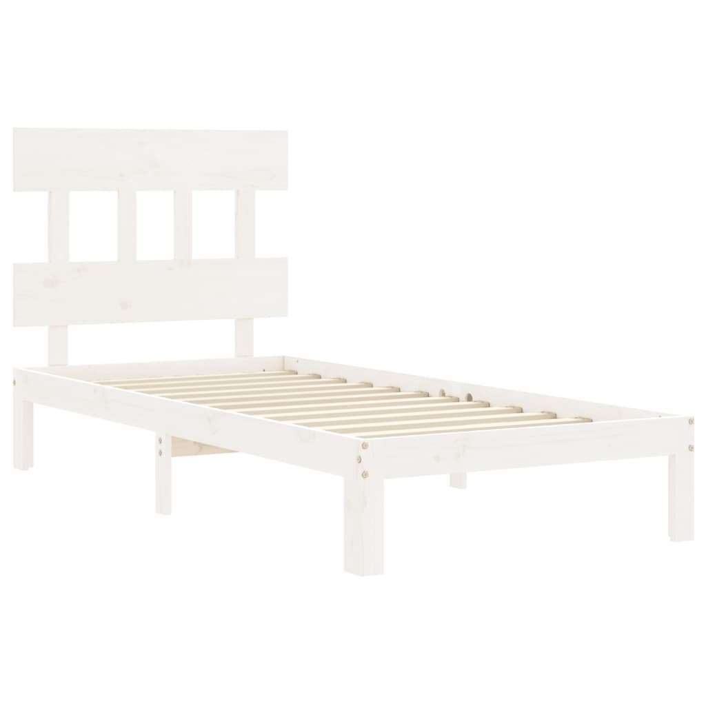 vidaXL Estructura de cama sin colchón madera de pino blanca 90x200 cm