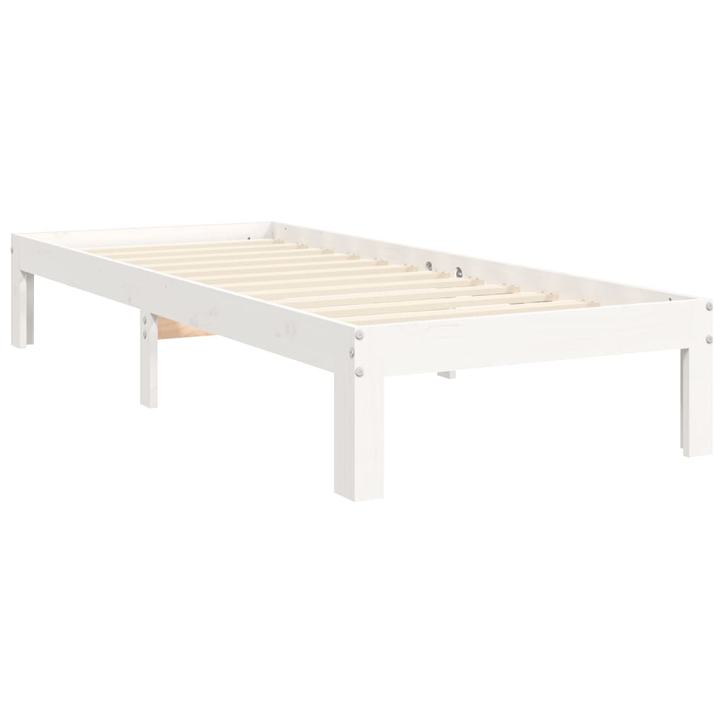 vidaXL Estructura de cama sin colchón madera de pino blanca 90x200 cm