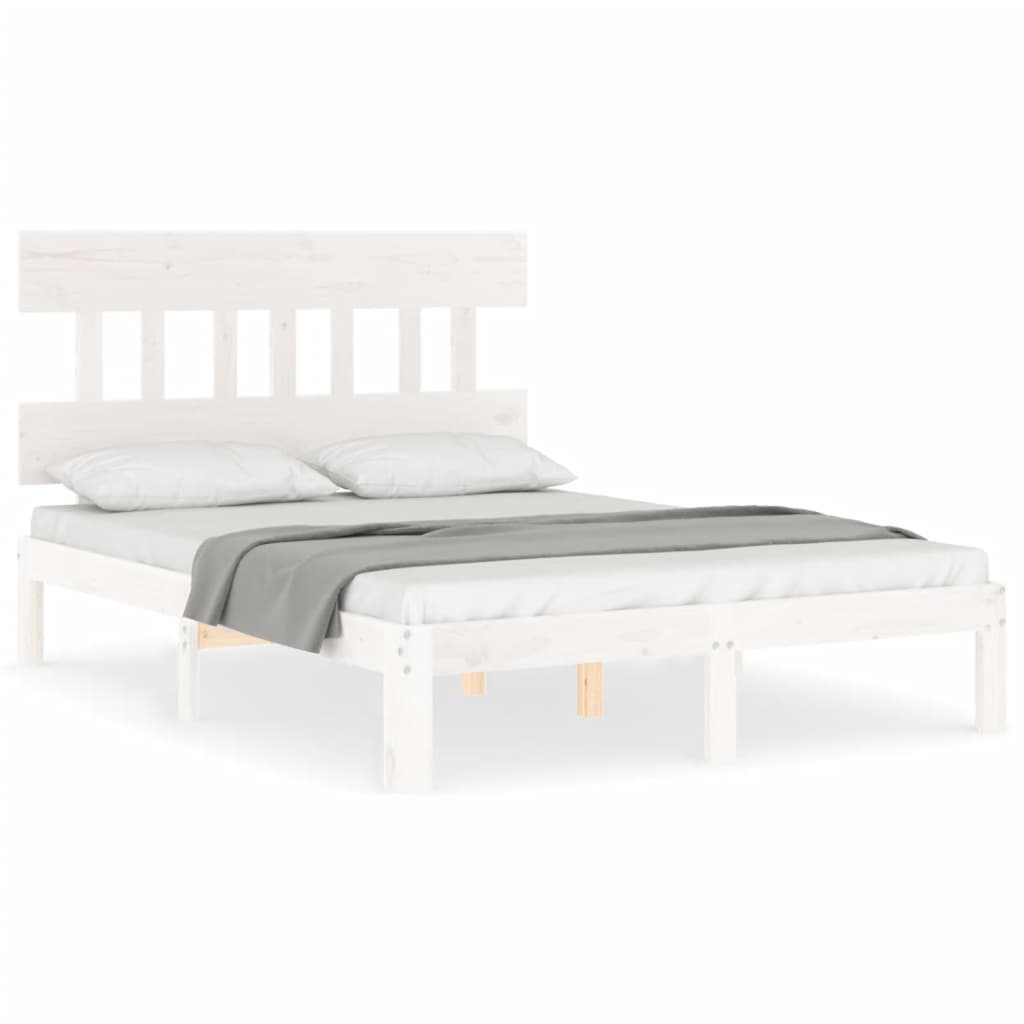 vidaXL Estructura de cama sin colchón madera de pino blanca 120x200 cm