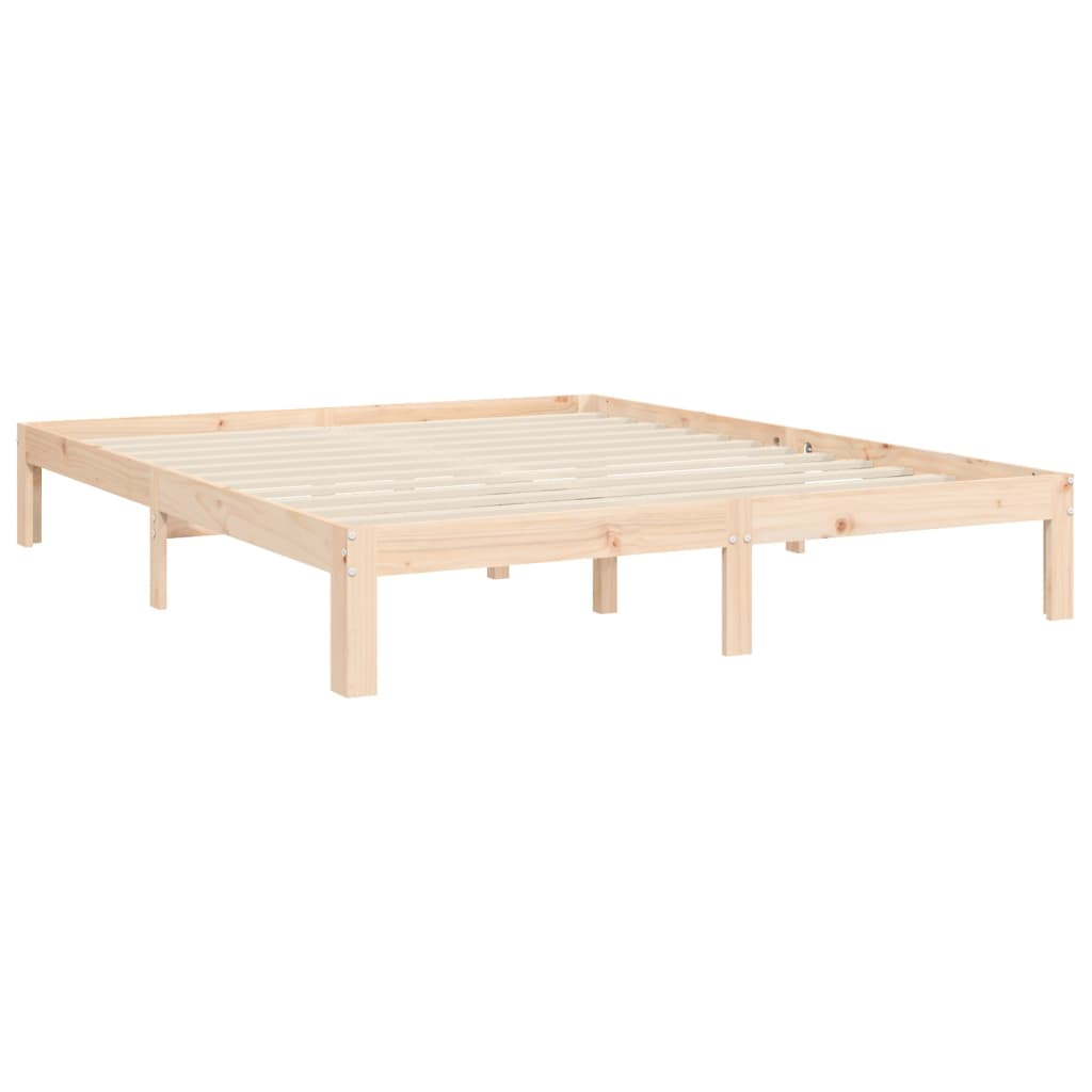 vidaXL Estructura de cama de matrimonio con cabecero madera maciza