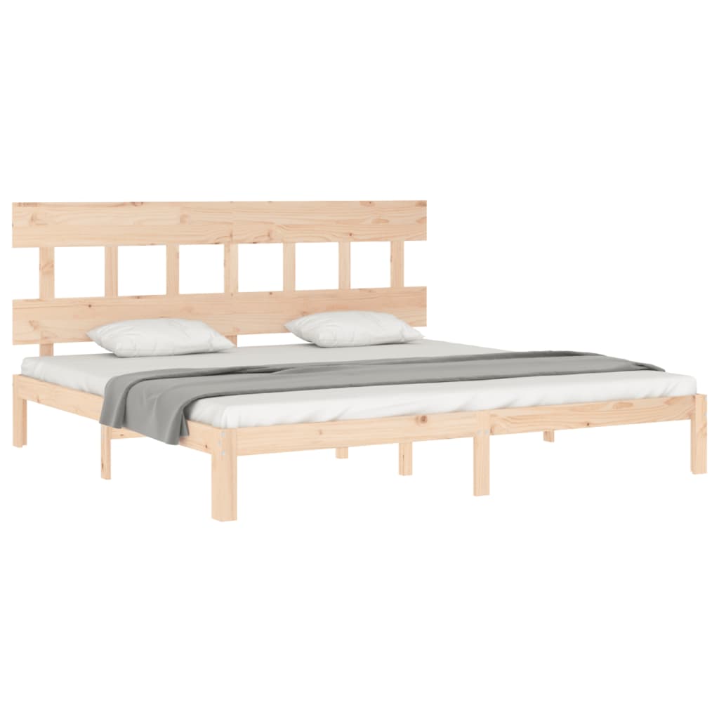 vidaXL Estructura de cama de matrimonio con cabecero madera maciza