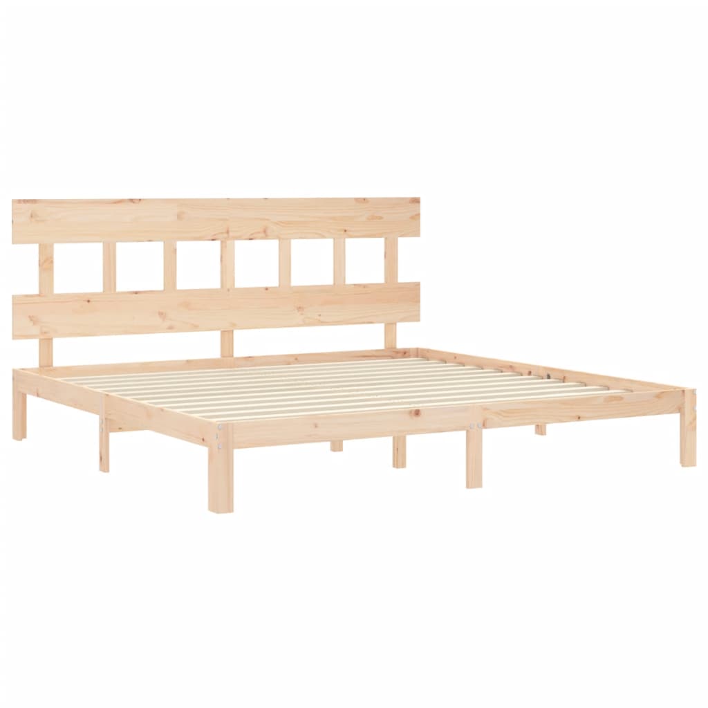 vidaXL Estructura de cama de matrimonio con cabecero madera maciza