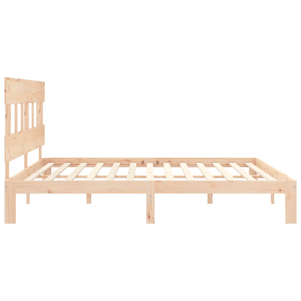 vidaXL Estructura de cama de matrimonio con cabecero madera maciza