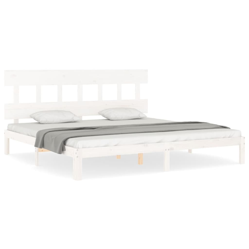 vidaXL Estructura de cama sin colchón madera maciza blanca 200x200 cm