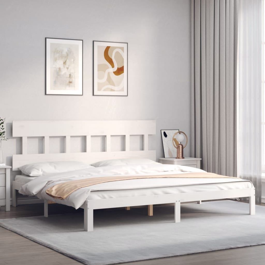 vidaXL Estructura de cama sin colchón madera maciza blanca 200x200 cm