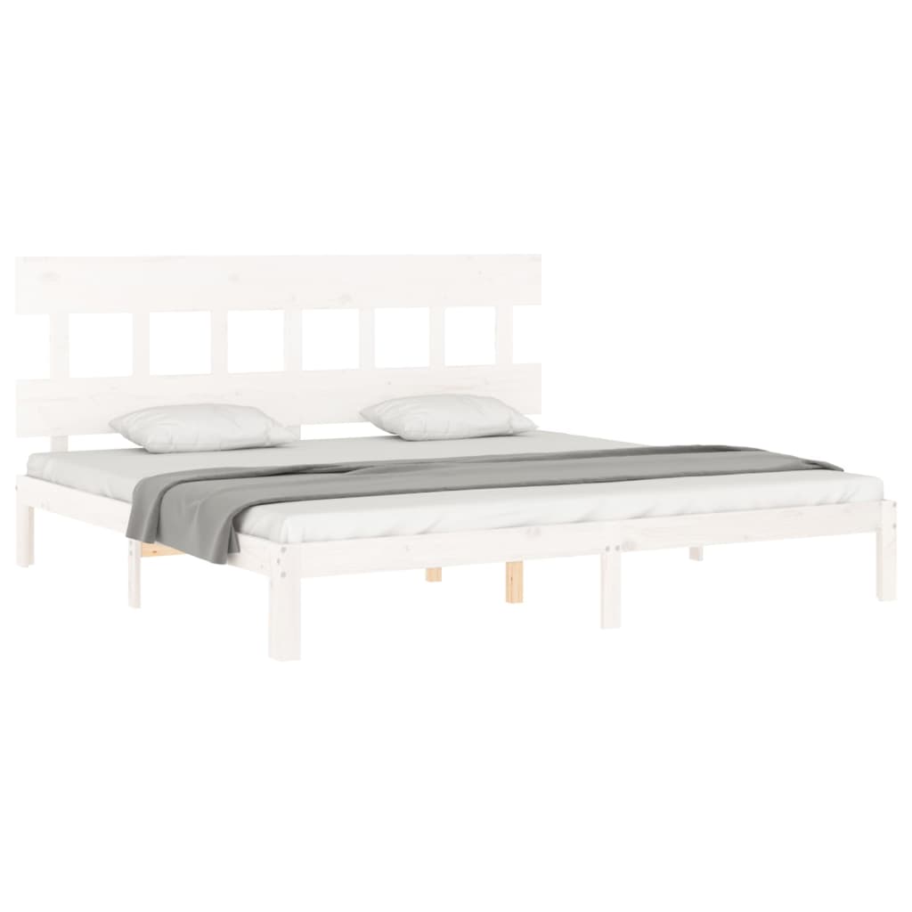 vidaXL Estructura de cama sin colchón madera maciza blanca 200x200 cm