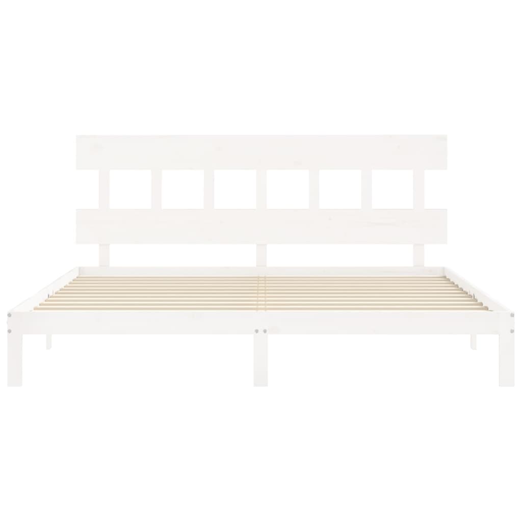 vidaXL Estructura de cama sin colchón madera maciza blanca 200x200 cm