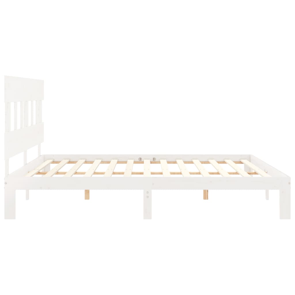 vidaXL Estructura de cama sin colchón madera maciza blanca 200x200 cm