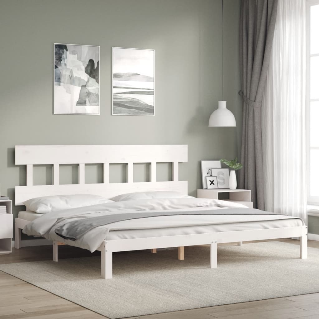 vidaXL Estructura de cama sin colchón madera maciza blanca 200x200 cm