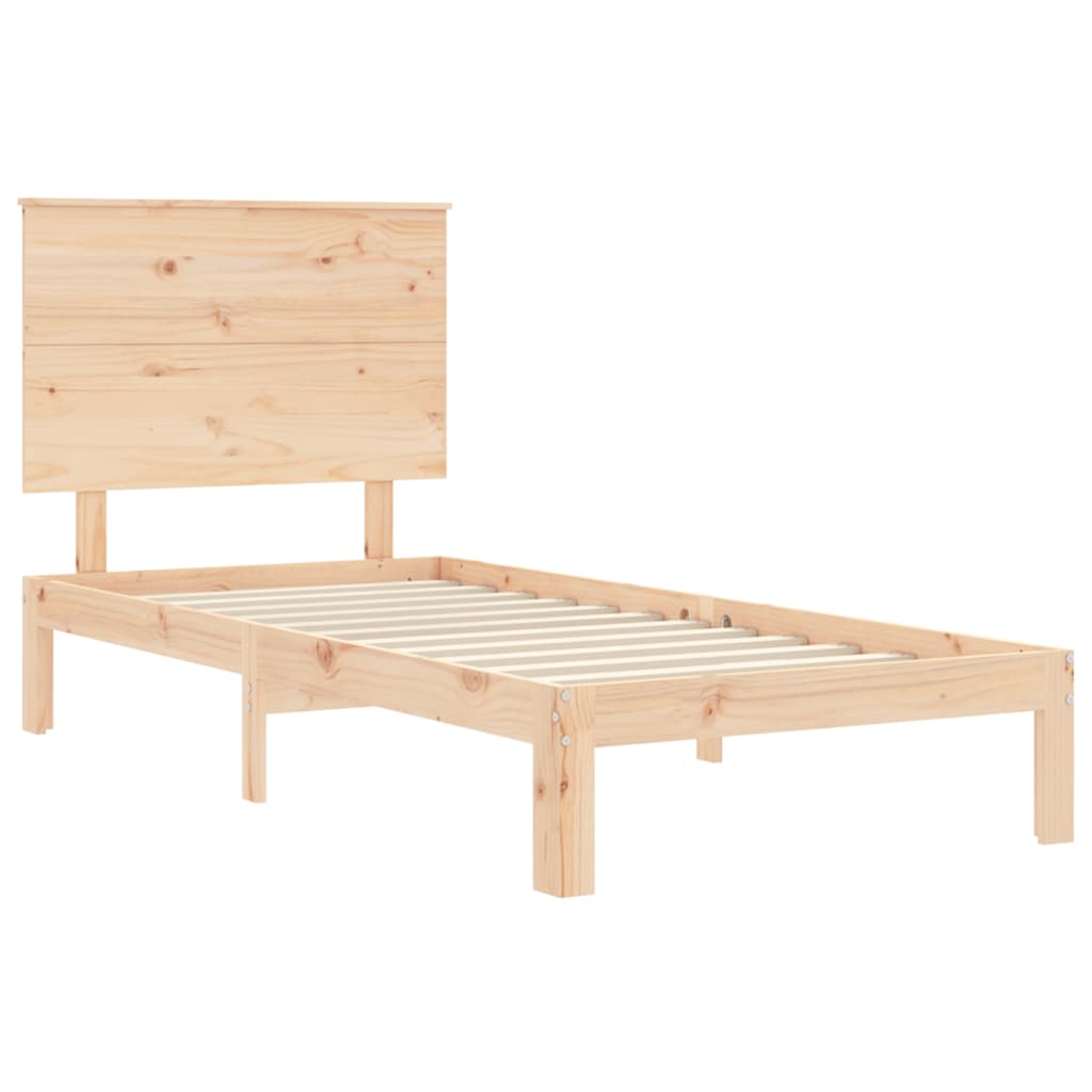 vidaXL Estructura de cama individual con cabecero madera maciza