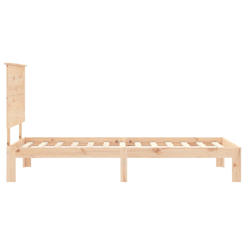 vidaXL Estructura de cama individual con cabecero madera maciza