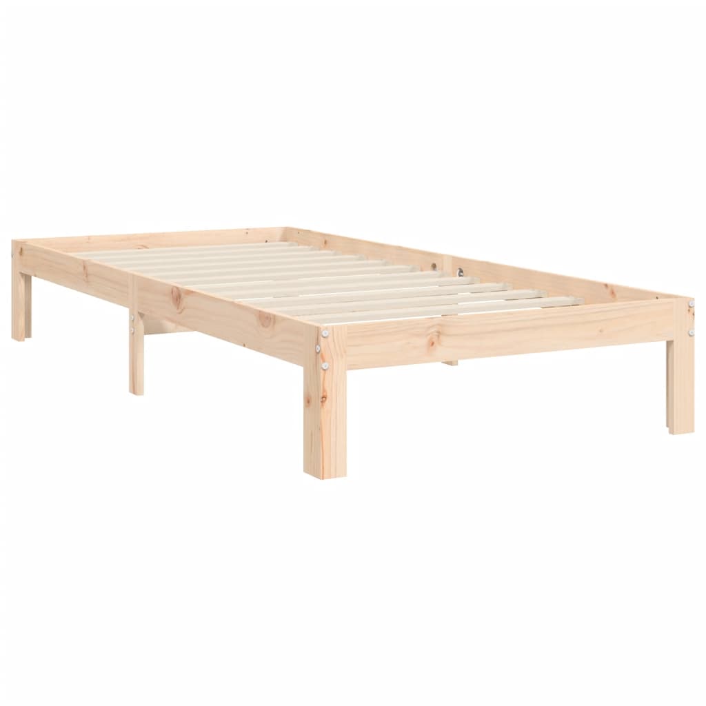 vidaXL Estructura de cama individual con cabecero madera maciza