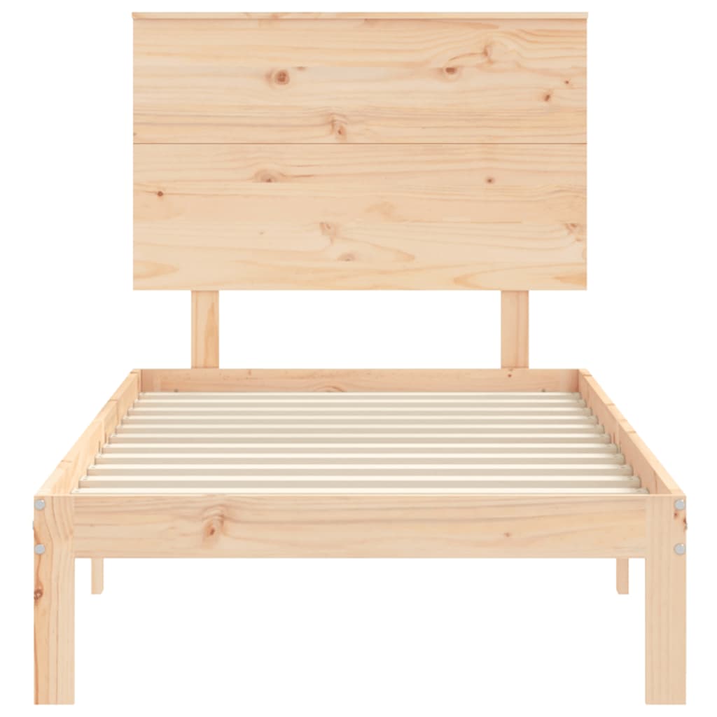 vidaXL Estructura de cama con cabecero madera maciza