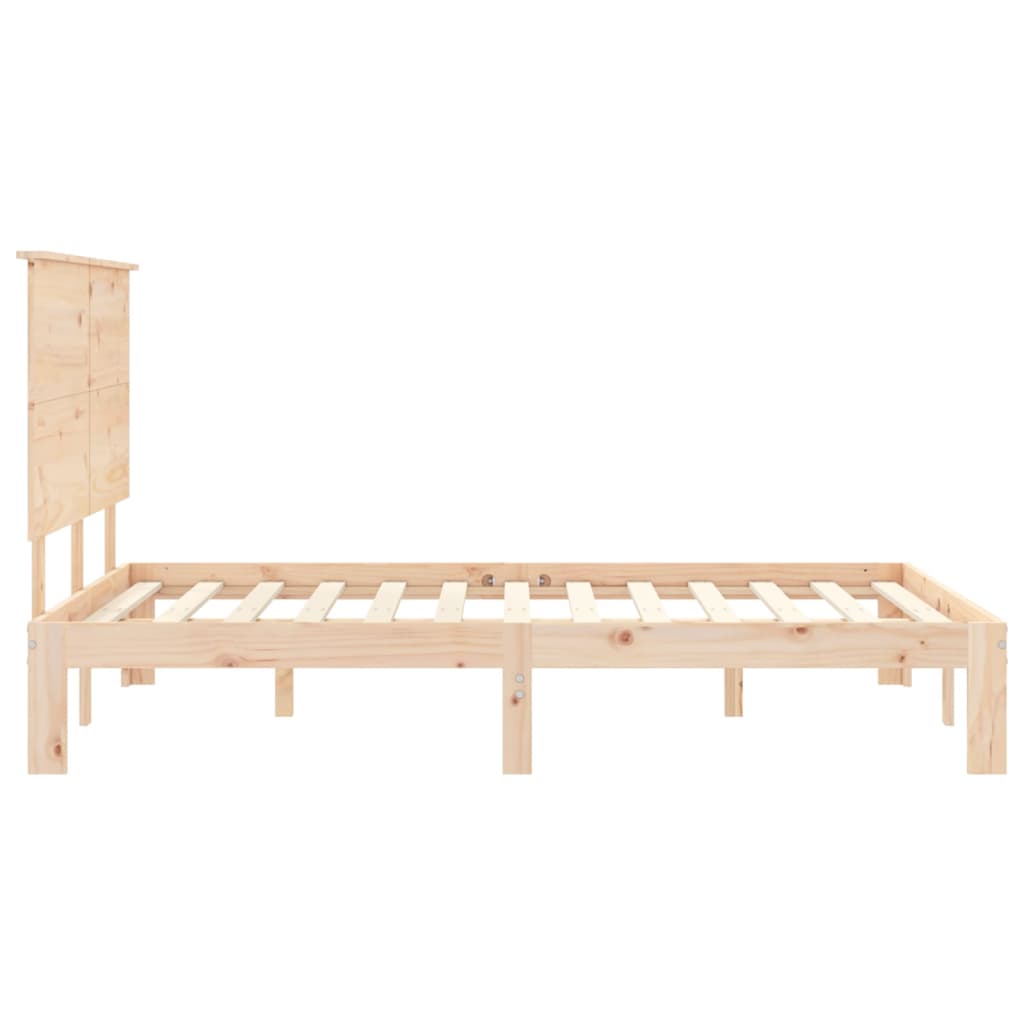 vidaXL Estructura de cama de matrimonio con cabecero madera maciza