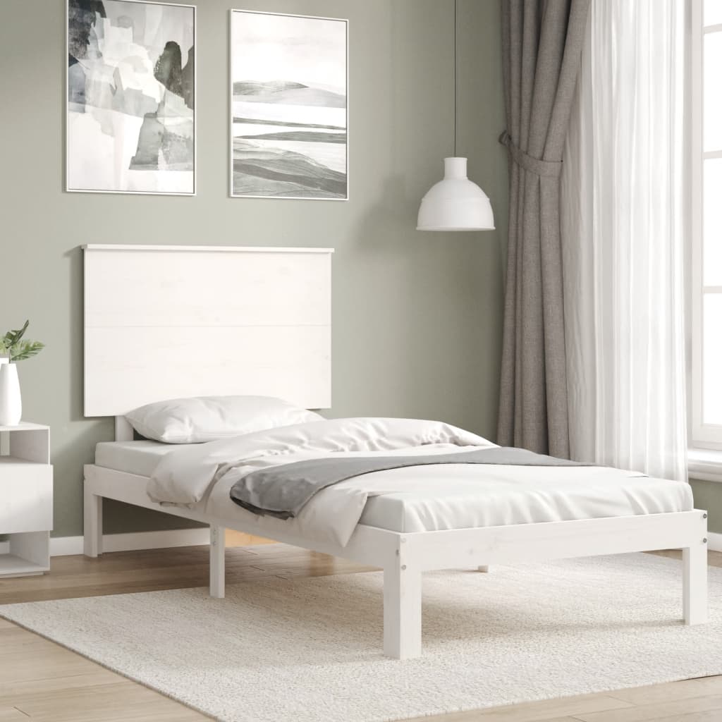 vidaXL Estructura de cama sin colchón madera de pino blanca 90x200 cm