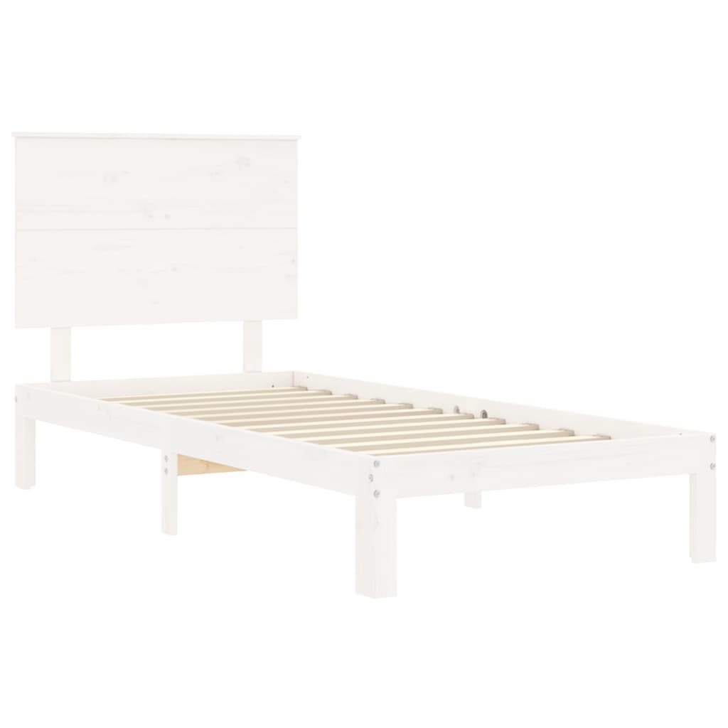 vidaXL Estructura de cama sin colchón madera de pino blanca 90x200 cm