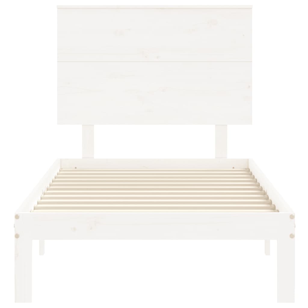 vidaXL Estructura de cama sin colchón madera de pino blanca 90x200 cm