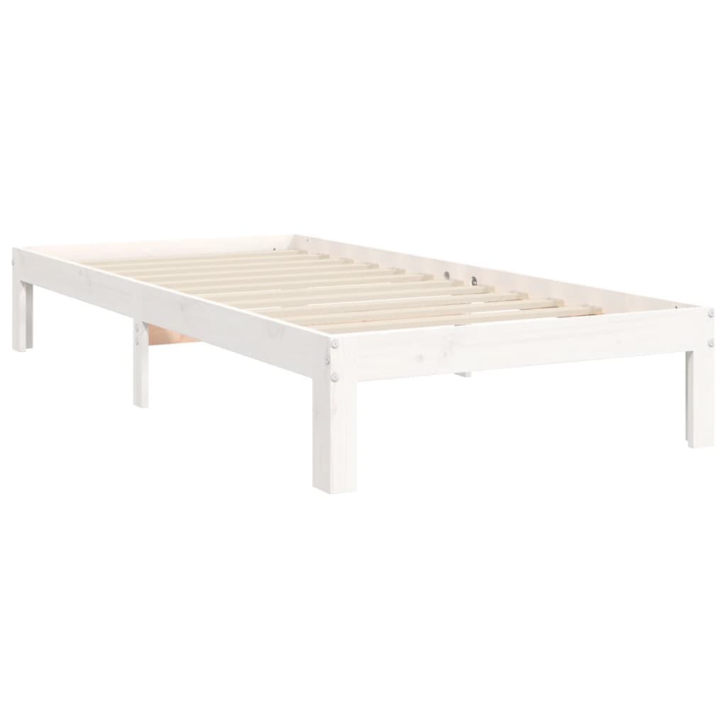 vidaXL Estructura de cama sin colchón madera de pino blanca 90x200 cm