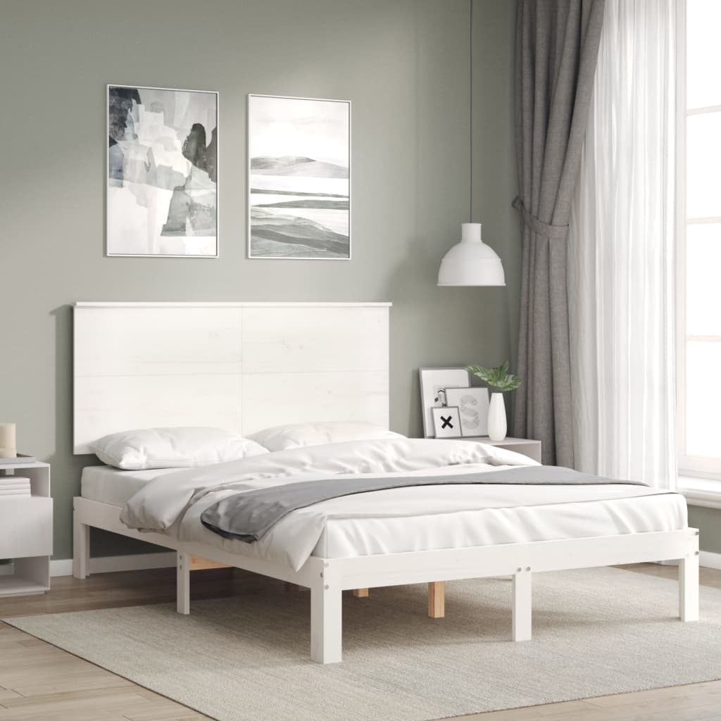 vidaXL Estructura de cama sin colchón madera de pino blanca 140x200 cm