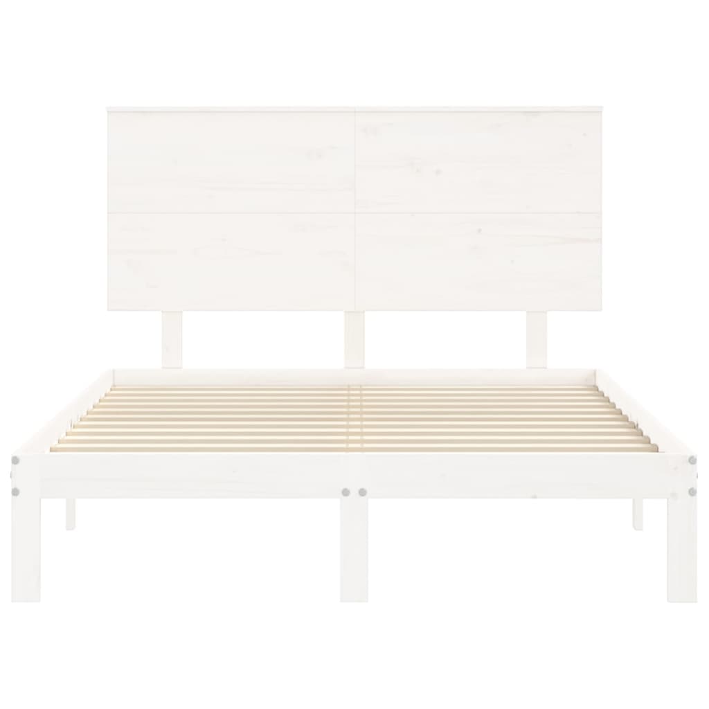 vidaXL Estructura de cama sin colchón madera de pino blanca 140x200 cm