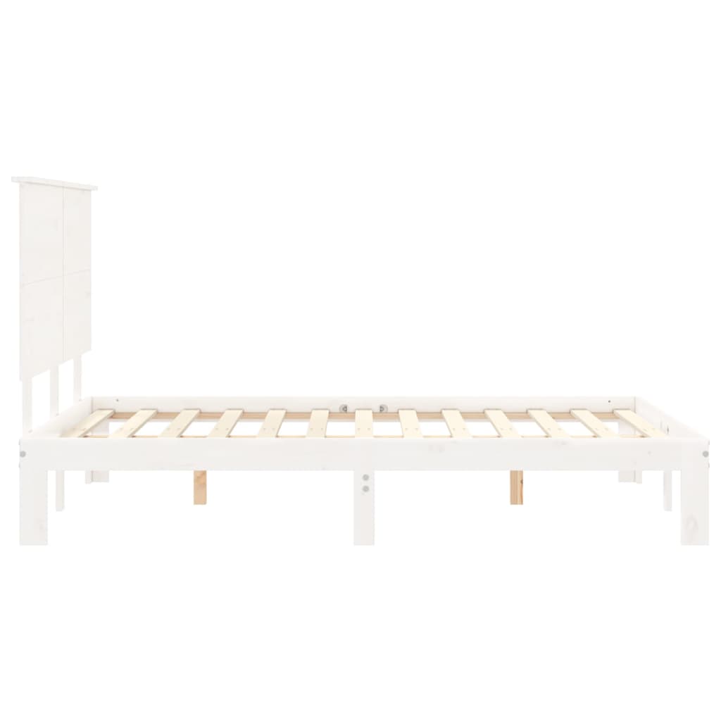 vidaXL Estructura de cama sin colchón madera de pino blanca 140x200 cm