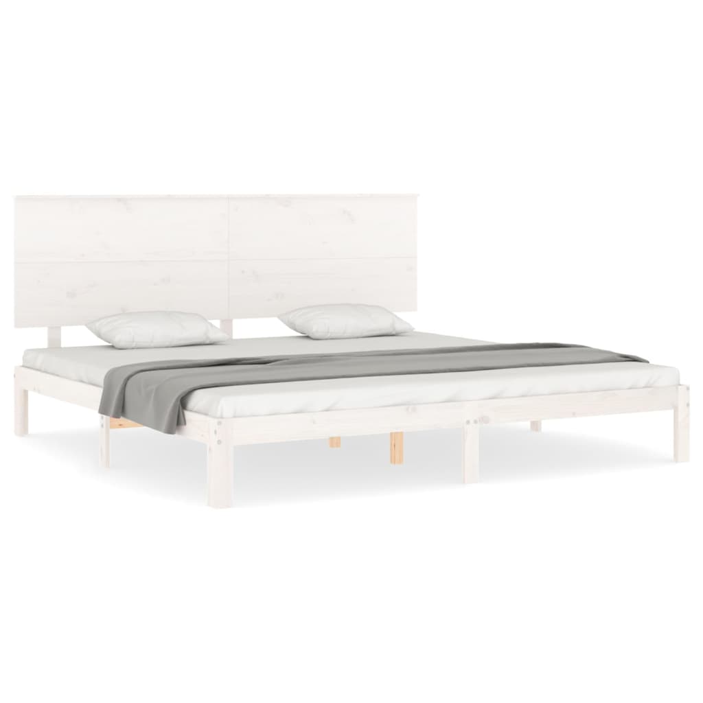 vidaXL Estructura de cama sin colchón madera maciza blanca 200x200 cm