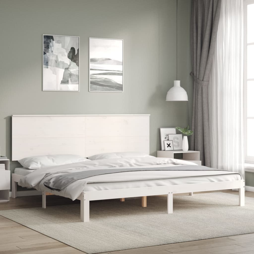 vidaXL Estructura de cama sin colchón madera maciza blanca 200x200 cm