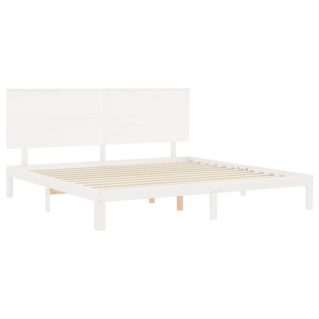 vidaXL Estructura de cama sin colchón madera maciza blanca 200x200 cm