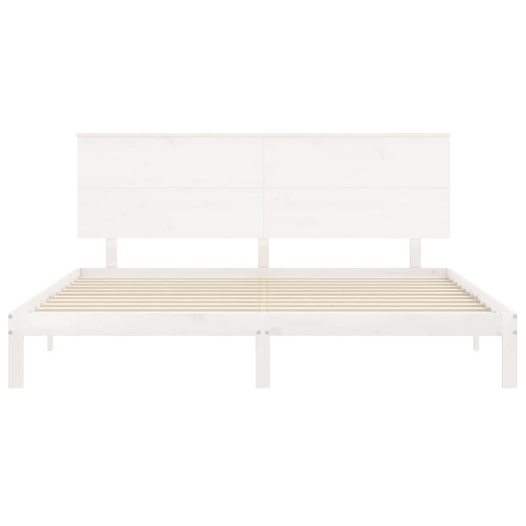 vidaXL Estructura de cama sin colchón madera maciza blanca 200x200 cm