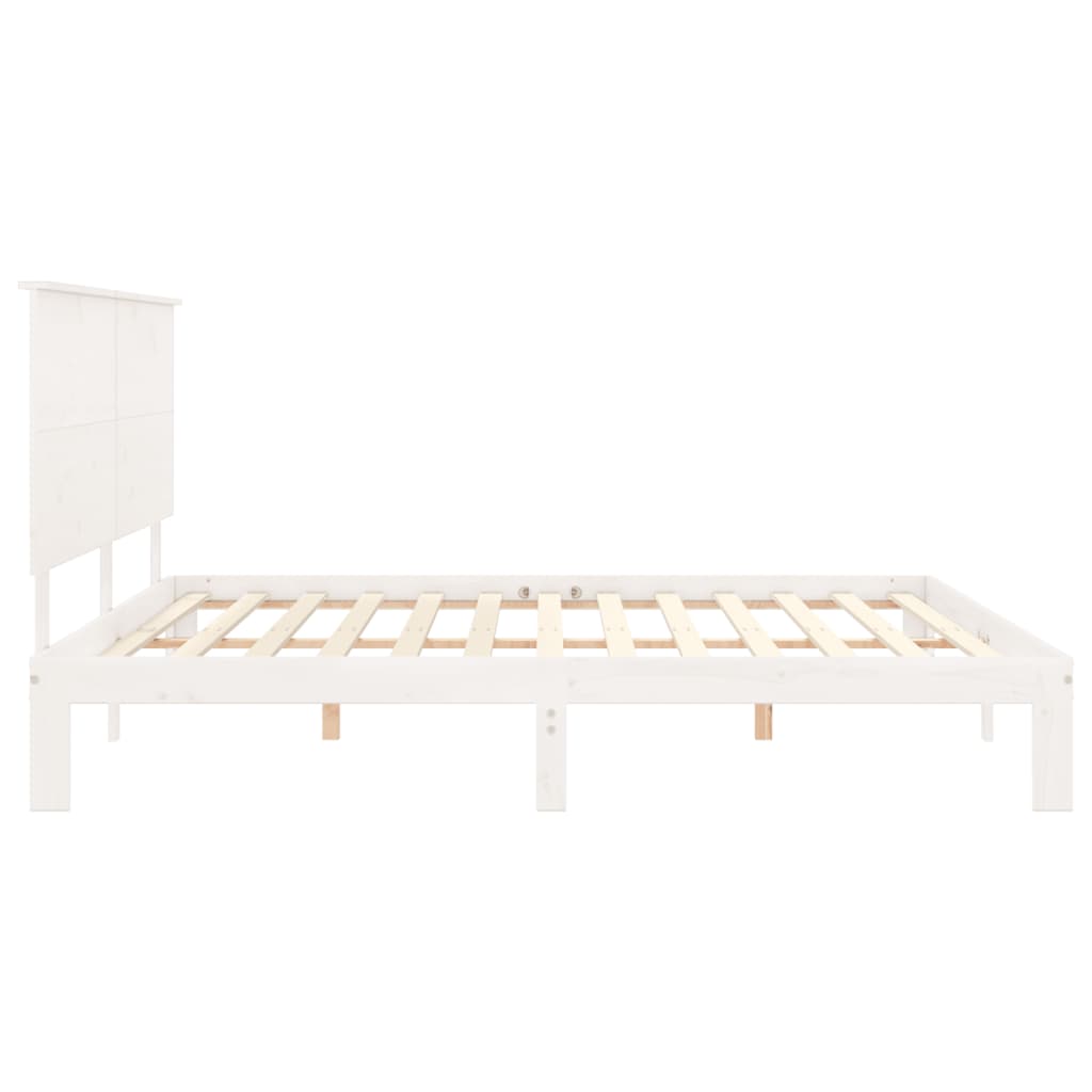 vidaXL Estructura de cama sin colchón madera maciza blanca 200x200 cm