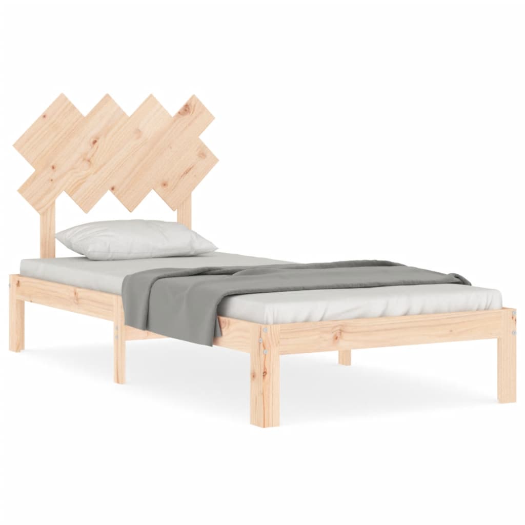 vidaXL Estructura de cama con cabecero madera maciza