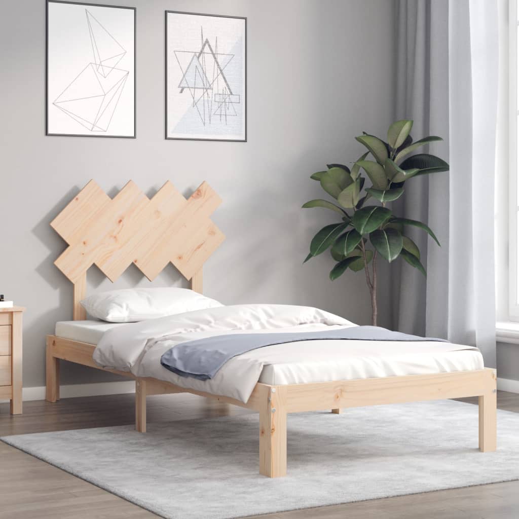 vidaXL Estructura de cama con cabecero madera maciza