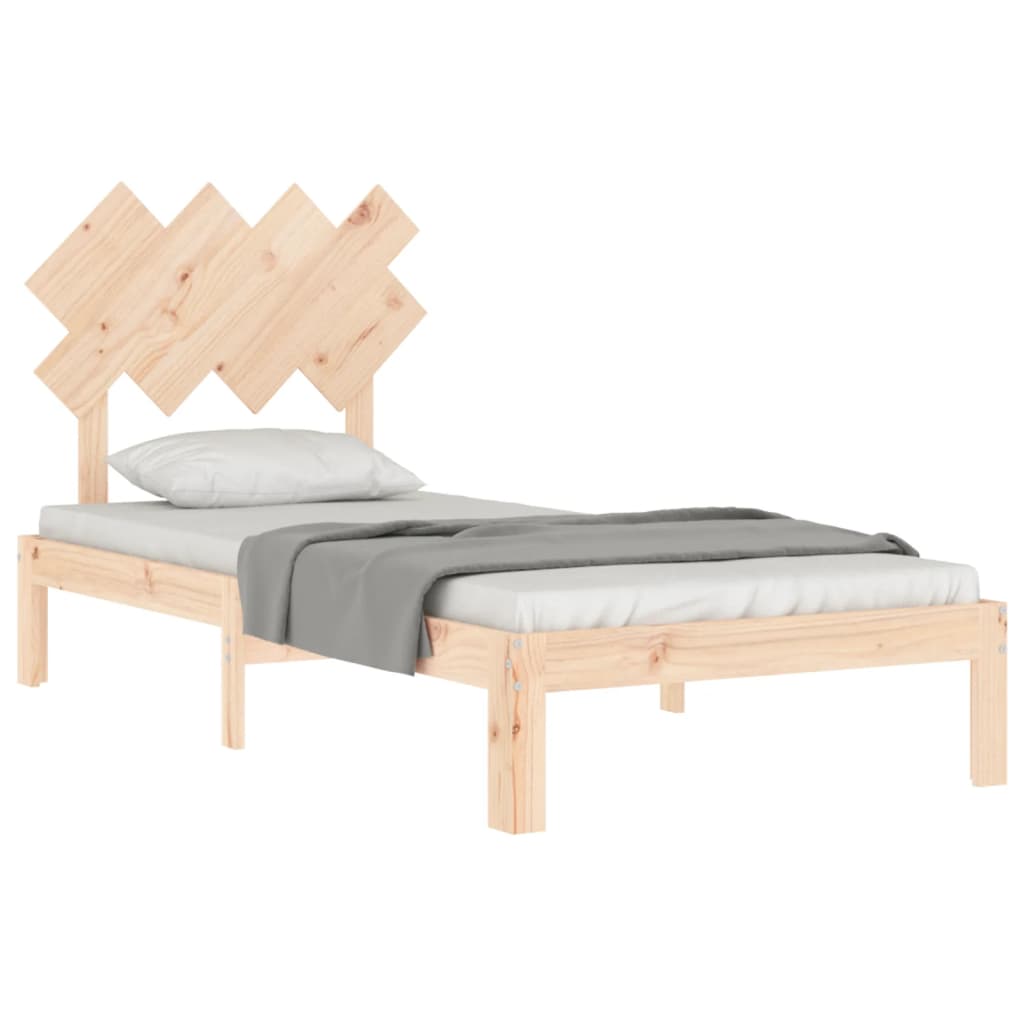 vidaXL Estructura de cama con cabecero madera maciza