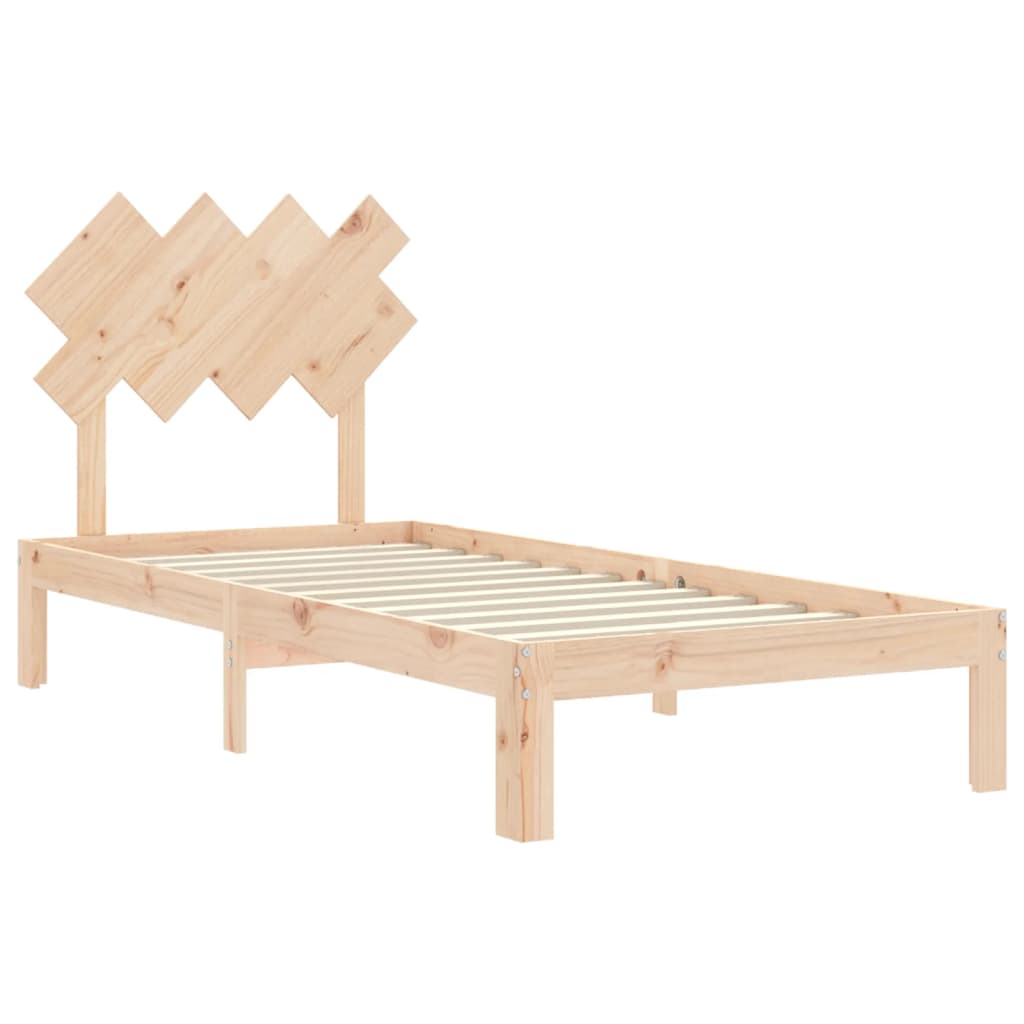 vidaXL Estructura de cama con cabecero madera maciza