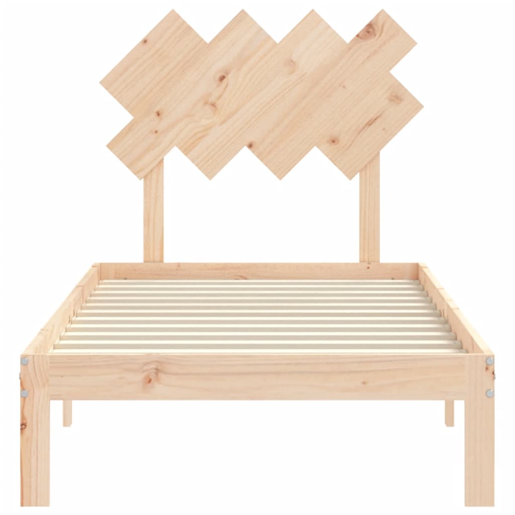 vidaXL Estructura de cama con cabecero madera maciza