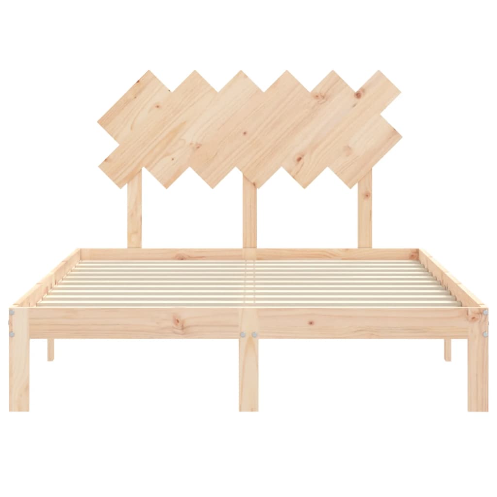 vidaXL Estructura de cama de matrimonio con cabecero madera maciza