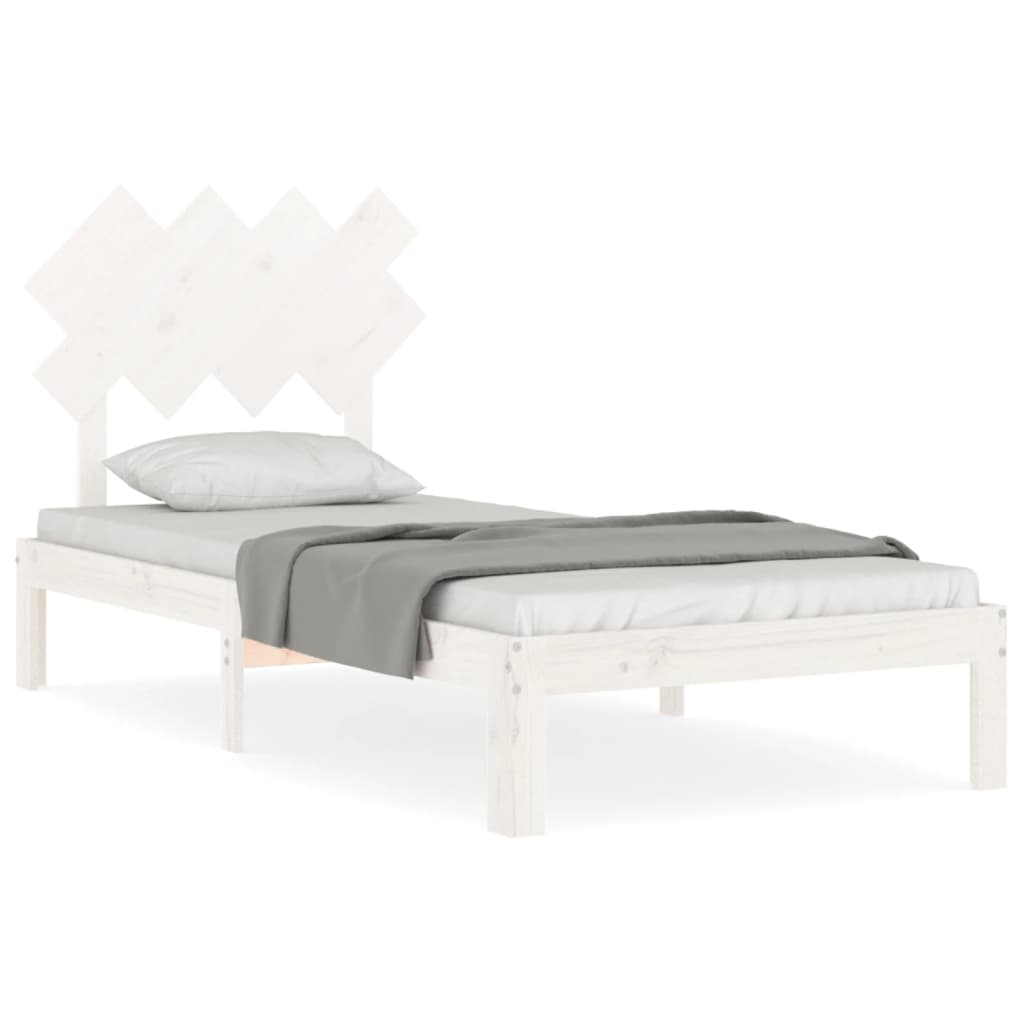 vidaXL Estructura de cama sin colchón madera de pino blanca 90x200 cm