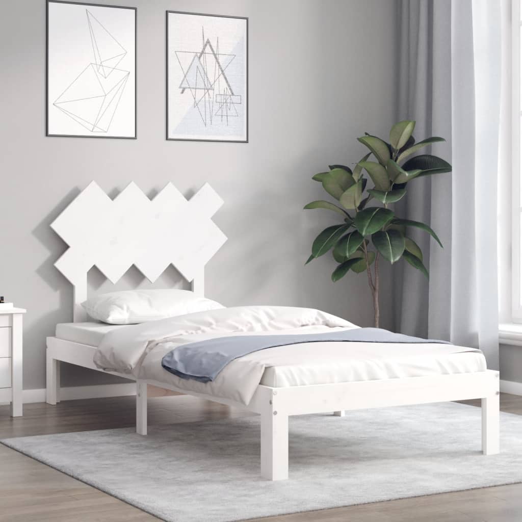 vidaXL Estructura de cama sin colchón madera de pino blanca 90x200 cm