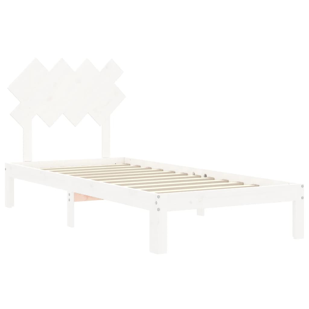 vidaXL Estructura de cama sin colchón madera de pino blanca 90x200 cm