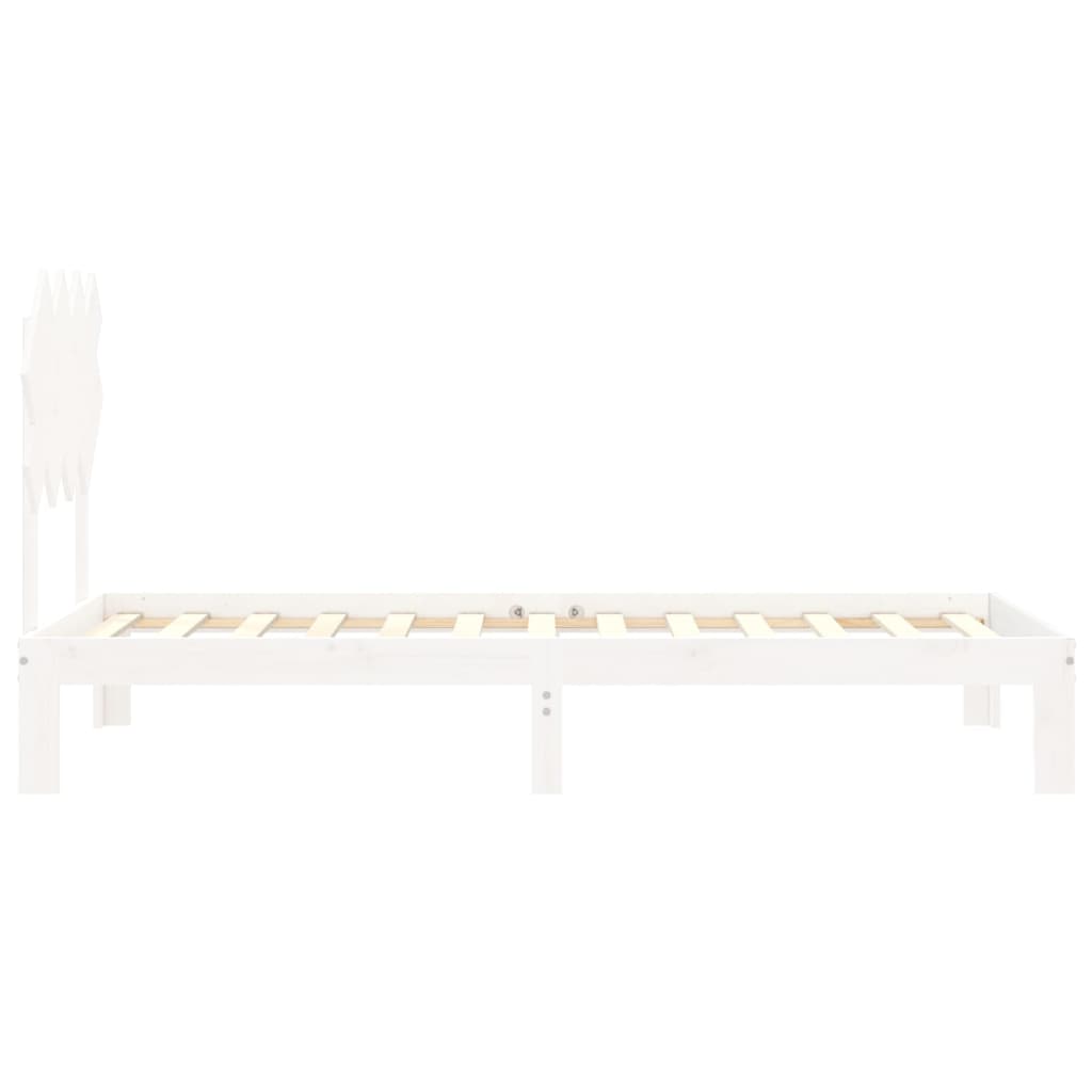 vidaXL Estructura de cama sin colchón madera de pino blanca 90x200 cm