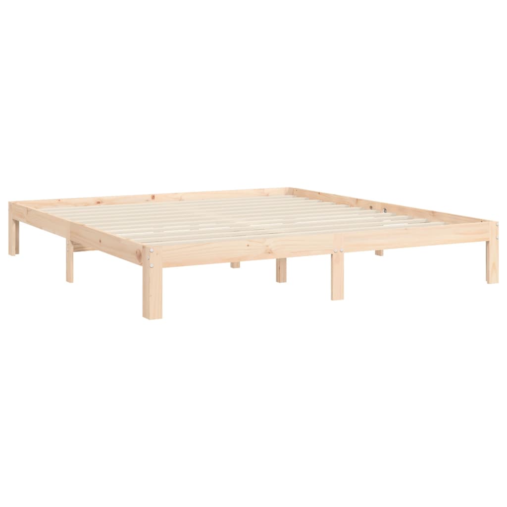 vidaXL Estructura de cama de matrimonio con cabecero madera maciza