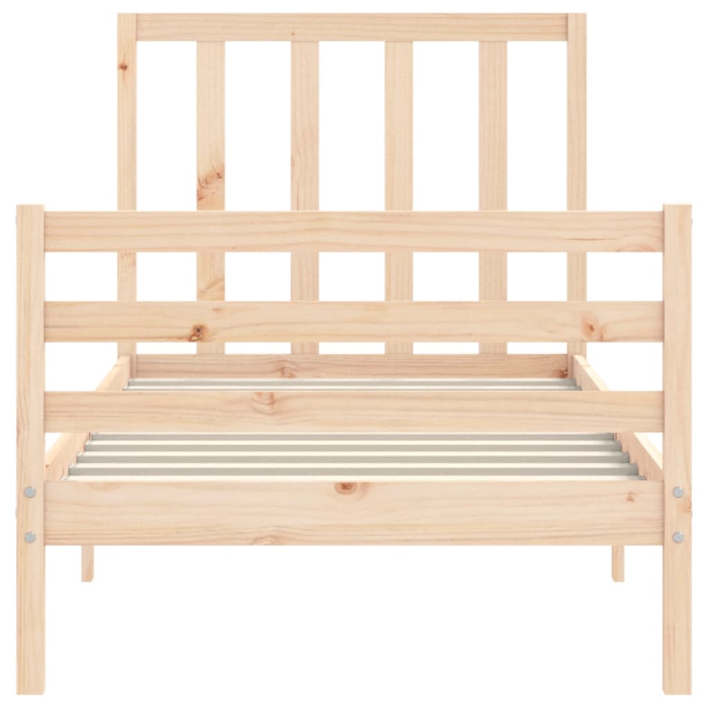 vidaXL Estructura de cama individual con cabecero madera maciza