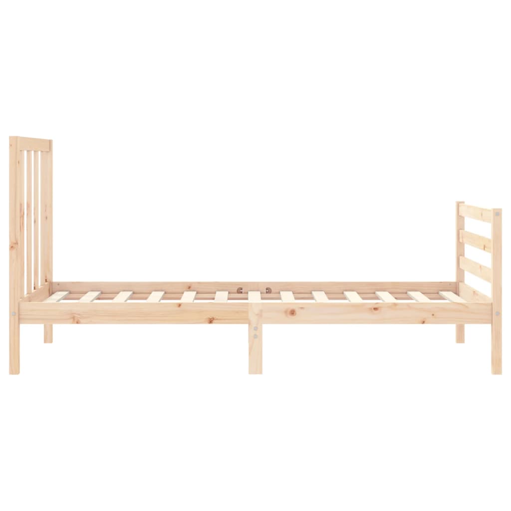 vidaXL Estructura de cama individual con cabecero madera maciza