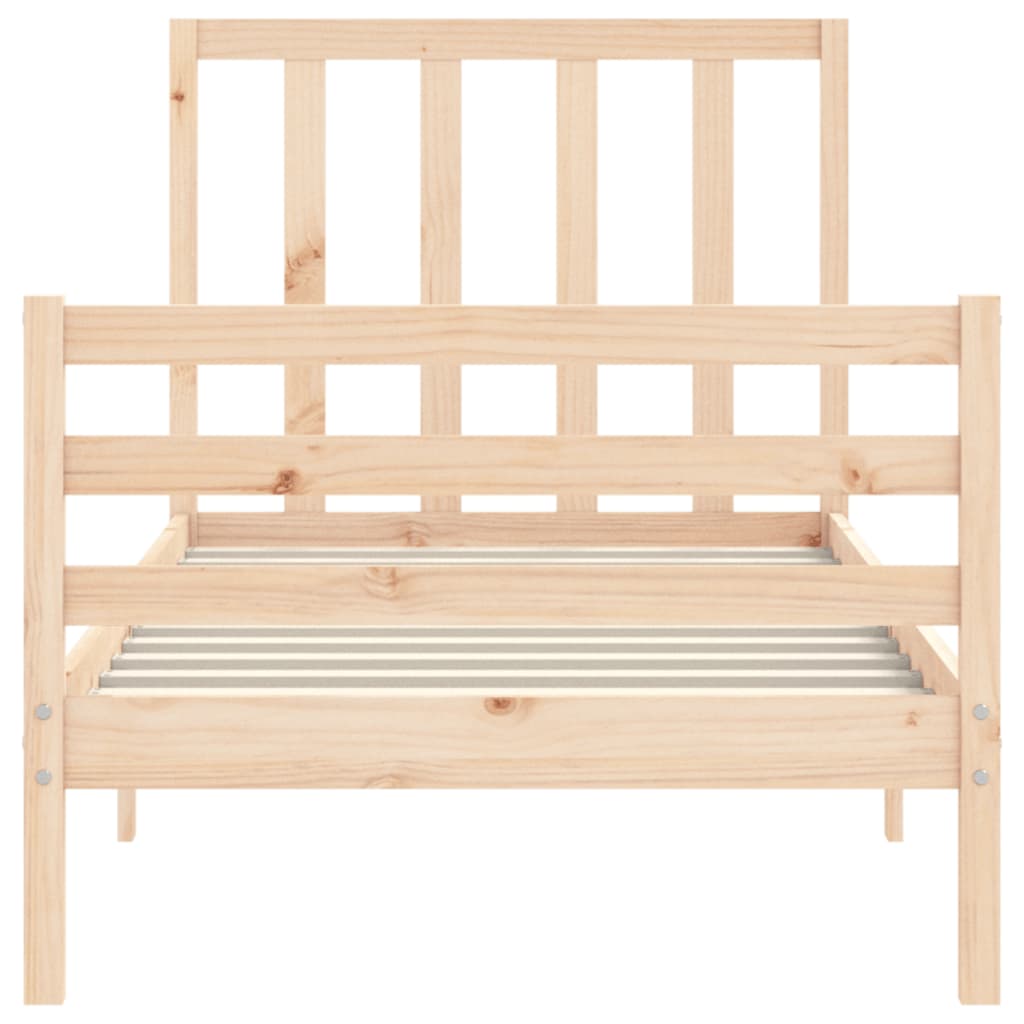 vidaXL Estructura de cama con cabecero madera maciza