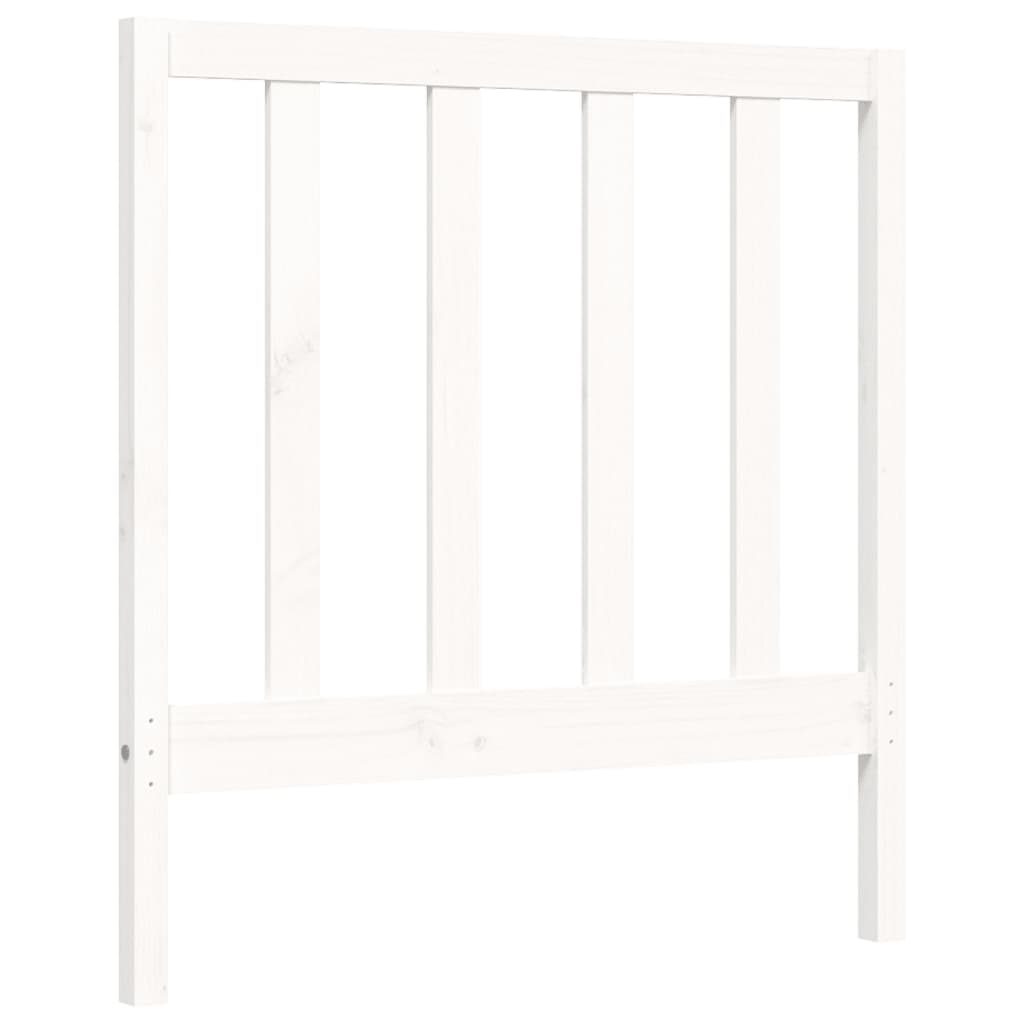 vidaXL Estructura de cama con cabecero madera maciza blanco