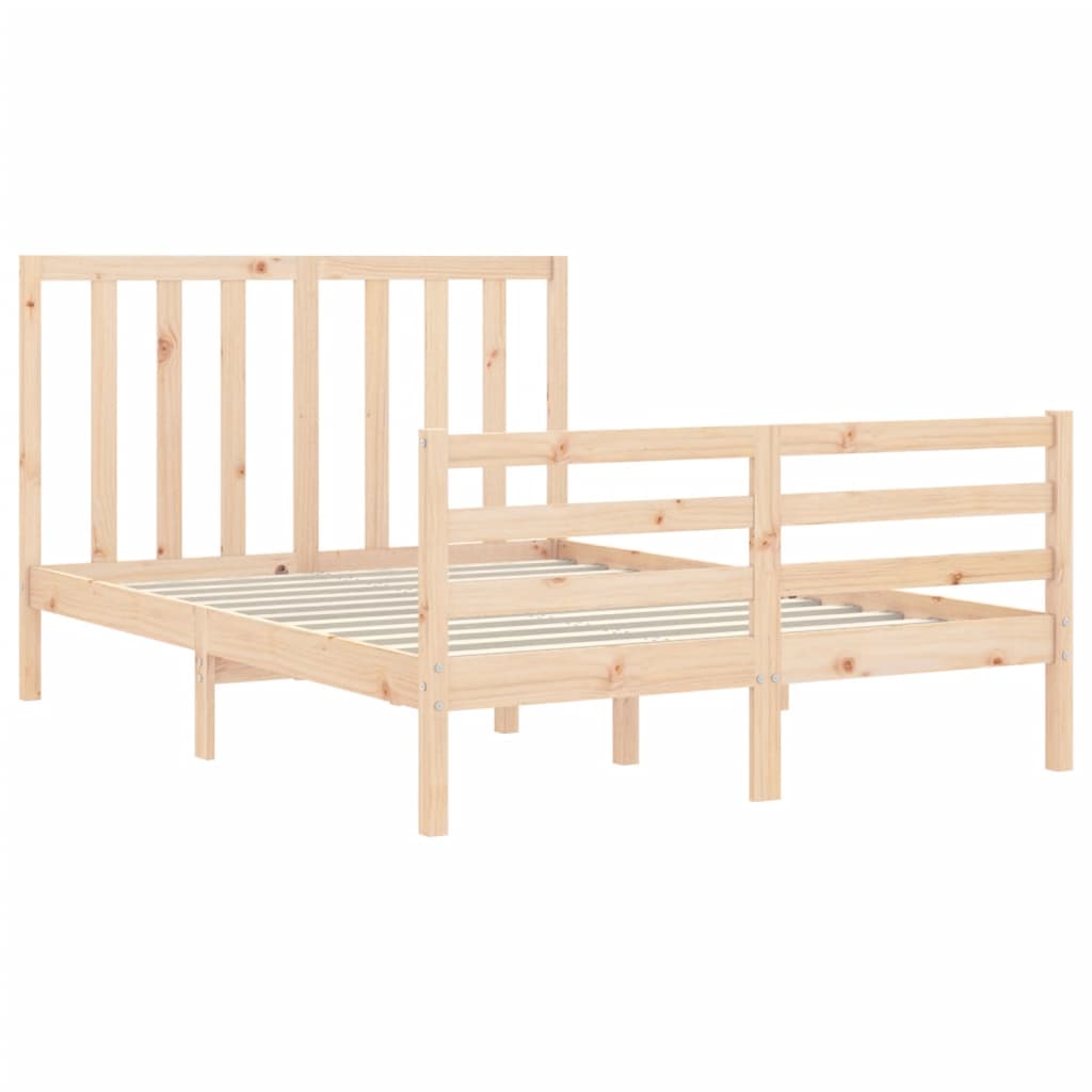 vidaXL Estructura de cama de matrimonio con cabecero madera maciza