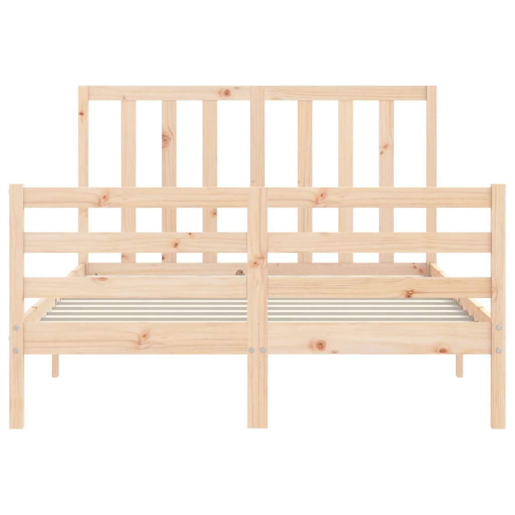 vidaXL Estructura de cama de matrimonio con cabecero madera maciza